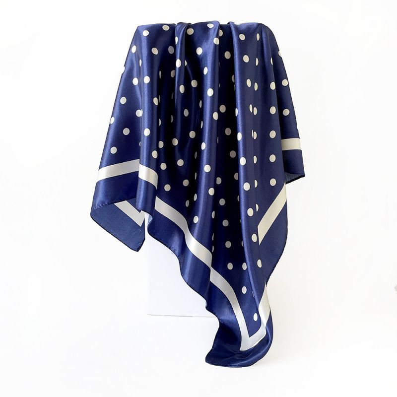 4Pcs Polka Dot Satin Square Scarf Set for Women 90cm