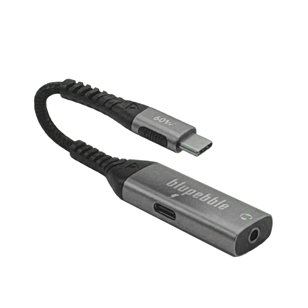 Blupebble USB-C to USB-C & 3.5mm AUX Adapter with PD 60W Fast Charging