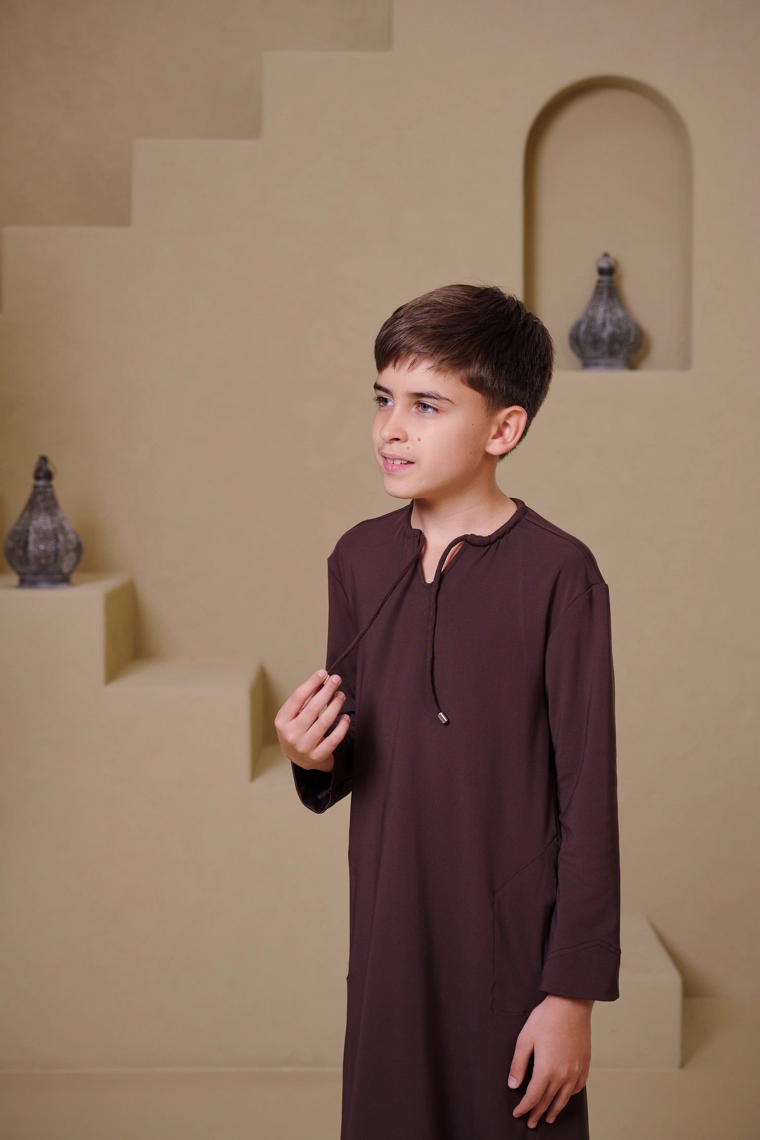 Sahil Kids Abaya - Brown