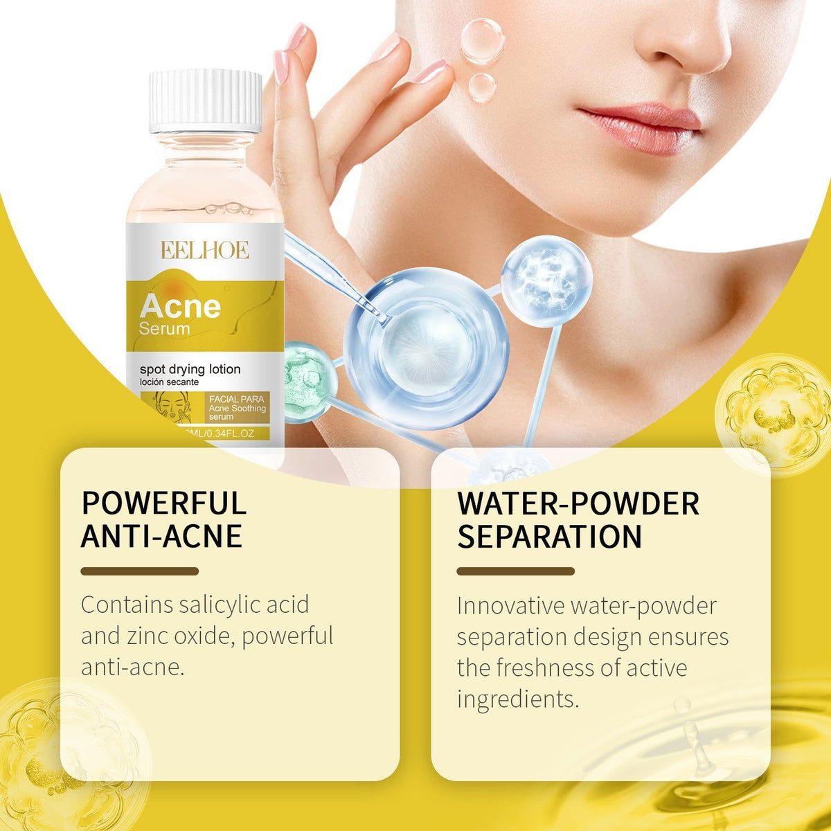 Acne Repair Facial Essence, Clear Pores, Reduce Acne & Comedones, Gentle Skincare ,10ml/box
