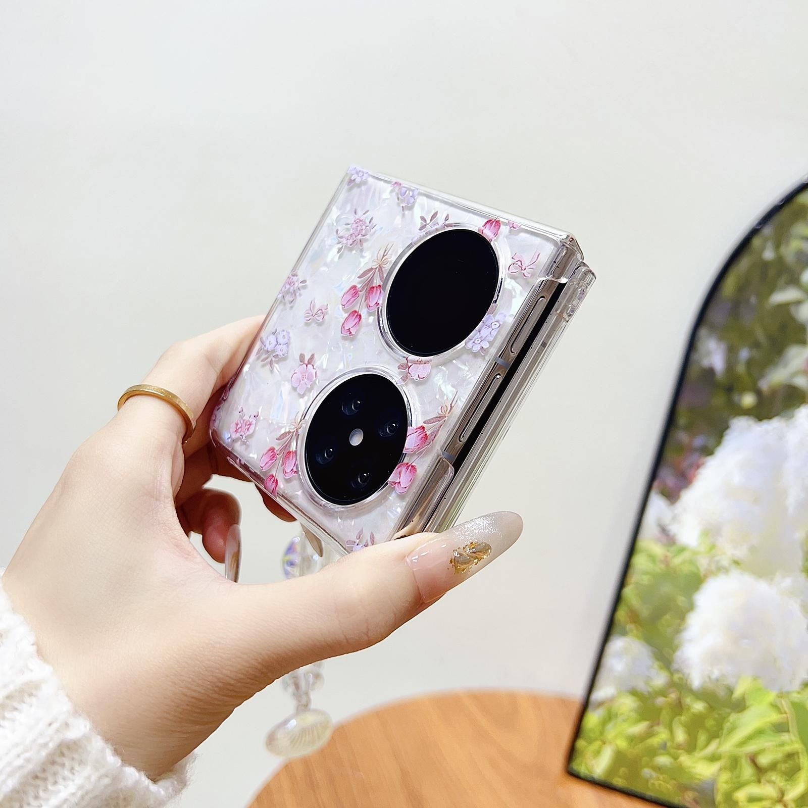 Flower Pattern PC Case For Huawei P50 Pocket