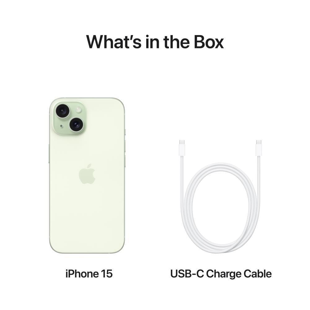Apple iPhone 15 Smartphone, 6.1 Super Retina XDR OLED Display, A16 Bionic Chip, 128 GB Storage, Green