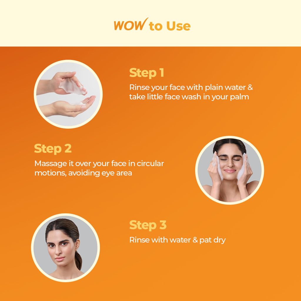Wow Skin Science Brightening Vitamin C Face Wash No Parabens, Sulphate, Silicones & Color Pack Of 2 Net Vol 200ml