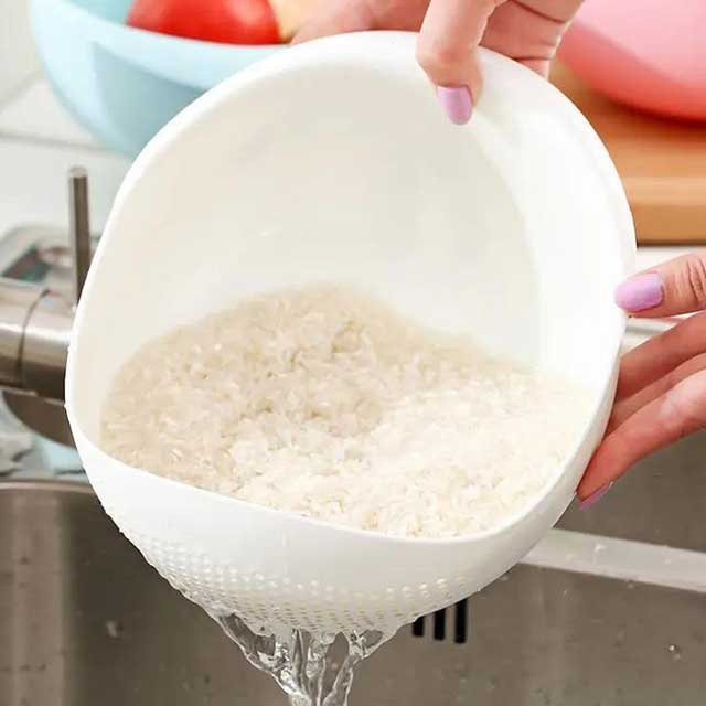 Rice Washing Filter Strainer Basket - Multi-Function Fruit & Vegetable Drainer Bowl for Kitchen Use