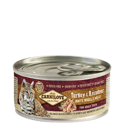 Carnilove WMM Turkey & Reindeer for Adult Cats 100 g - BOX 12 CAN