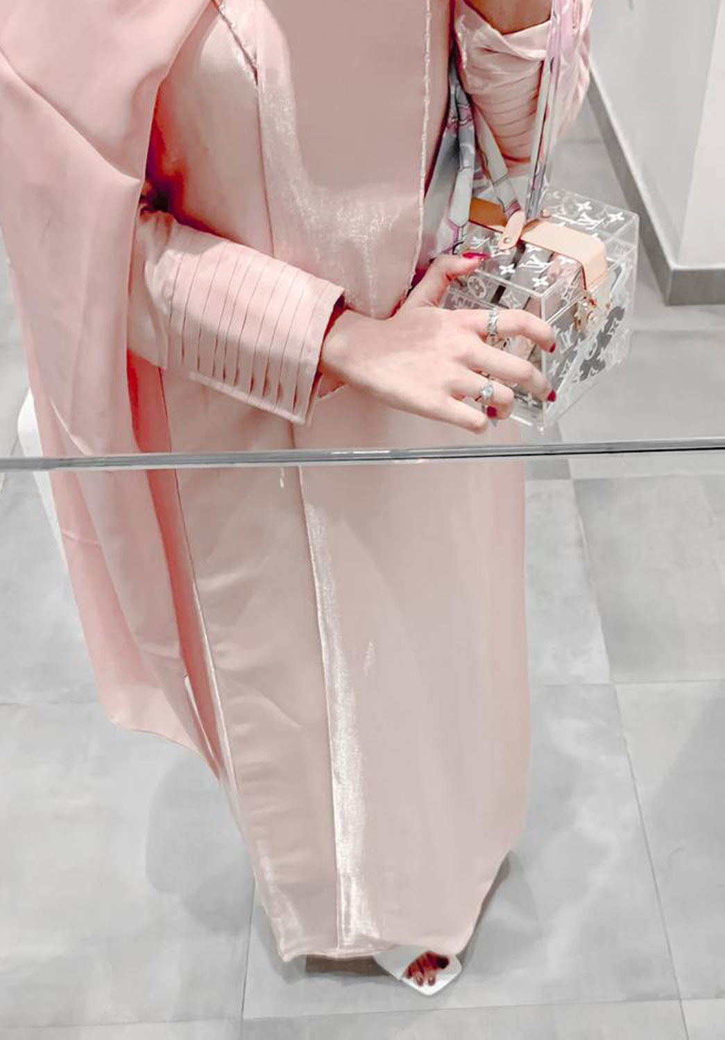 MOiSTREET Pink Shimmer Abaya