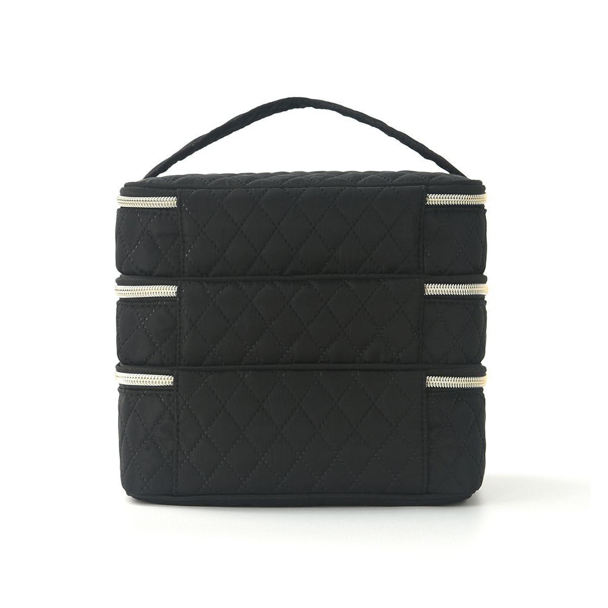 3 Layer Travel Makeup Bag with Brush Compartments