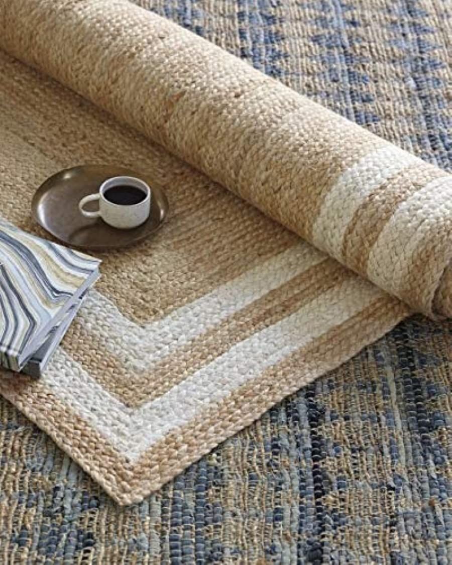 AIESY® Beautiful Reversible Handwoven Jute Runner Rug