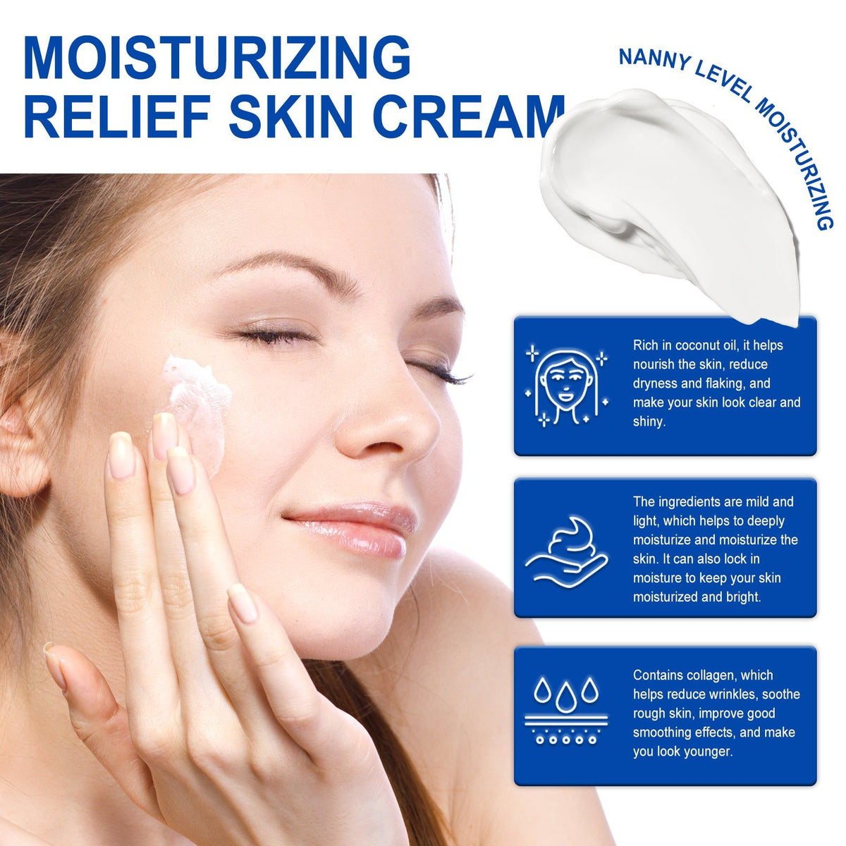 Hydrolyzed Collagen Facial Care Cream, Deep Moisturizing, Brightening, Anti-Aging ,120ml