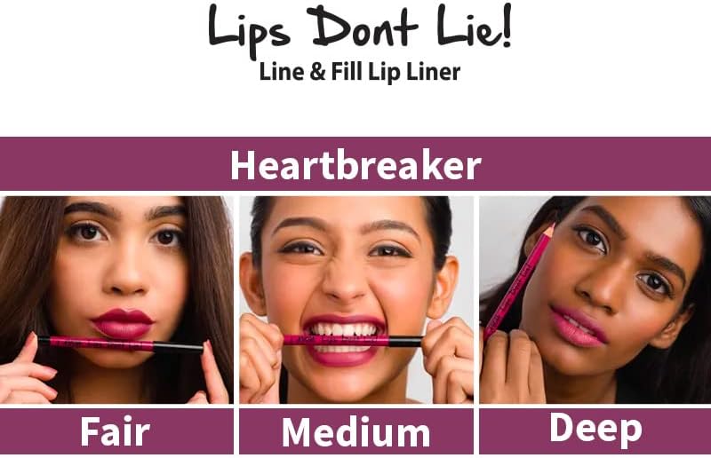Nykaa lips Don't Lie Lip liner Heart Breaker07