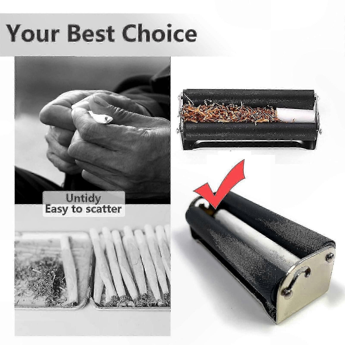 Manual Metal Cigarette Tobacco Rolling Tool for Handcrafted Cigarettes