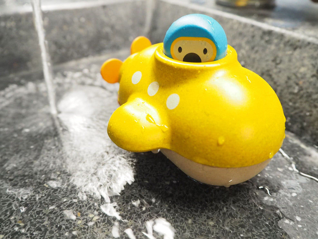PlanToys Submarine — Wooden Bath Toy