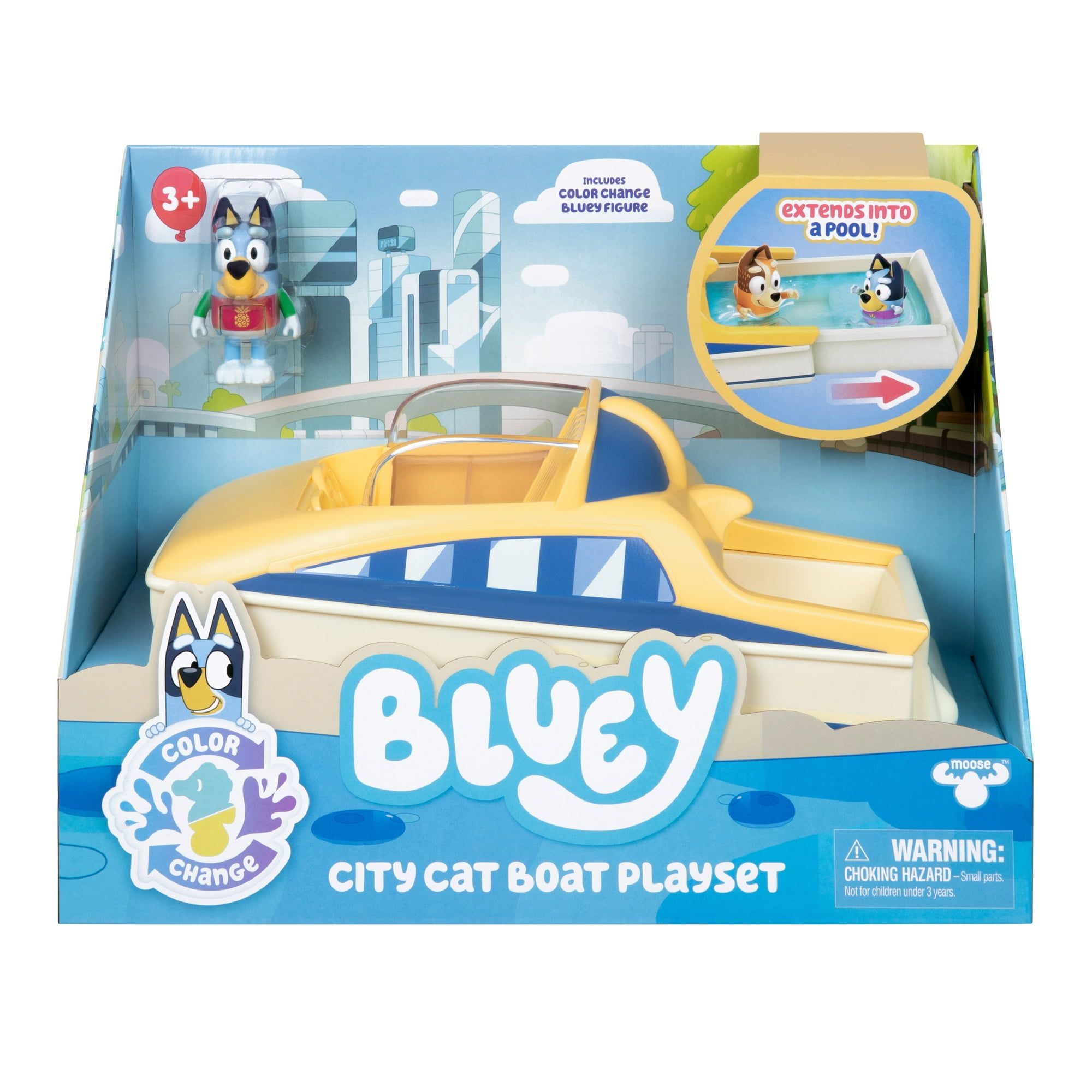 Bluey Series 13 Color-Change City Cat Motor Boat Playset (6.35cm), 3+ years