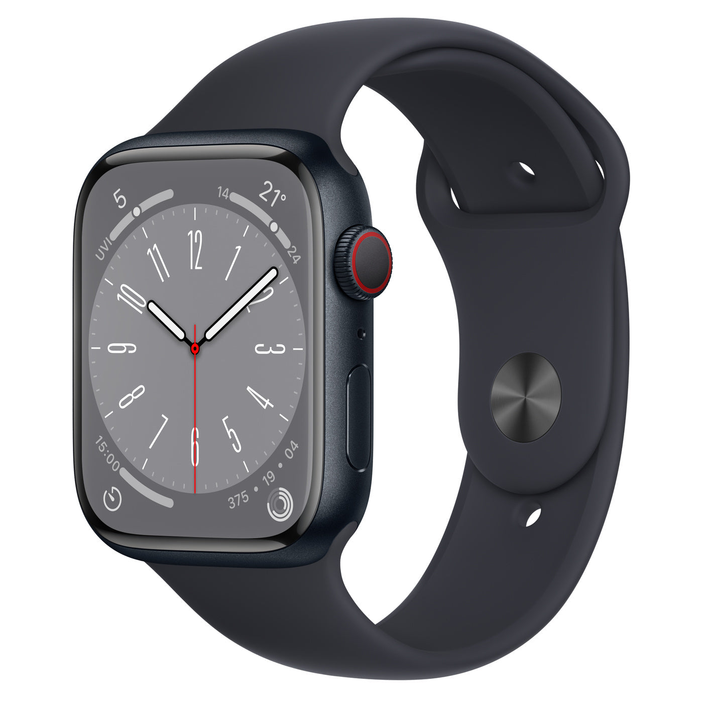 Series 8 GPS + Cellular 45mm Aluminium Case with Sport Band