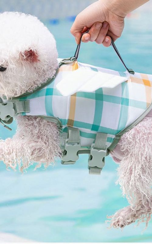 Dog Life Jacket Pet Float Coat Safety Vest Summer Dog Swimming Clothes Lifesaver