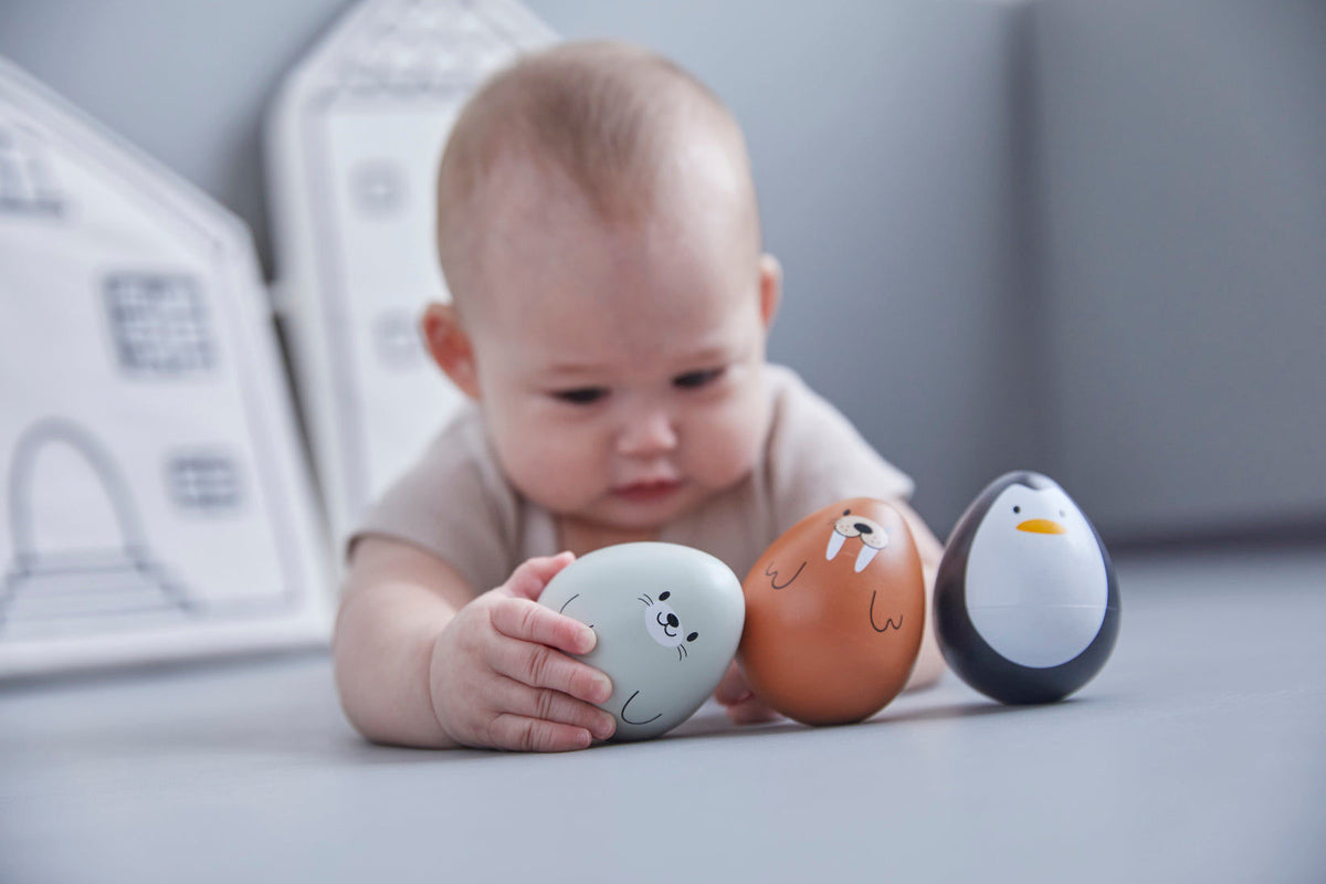 PlanToys Walrus Wobbler — Wooden Baby Toy