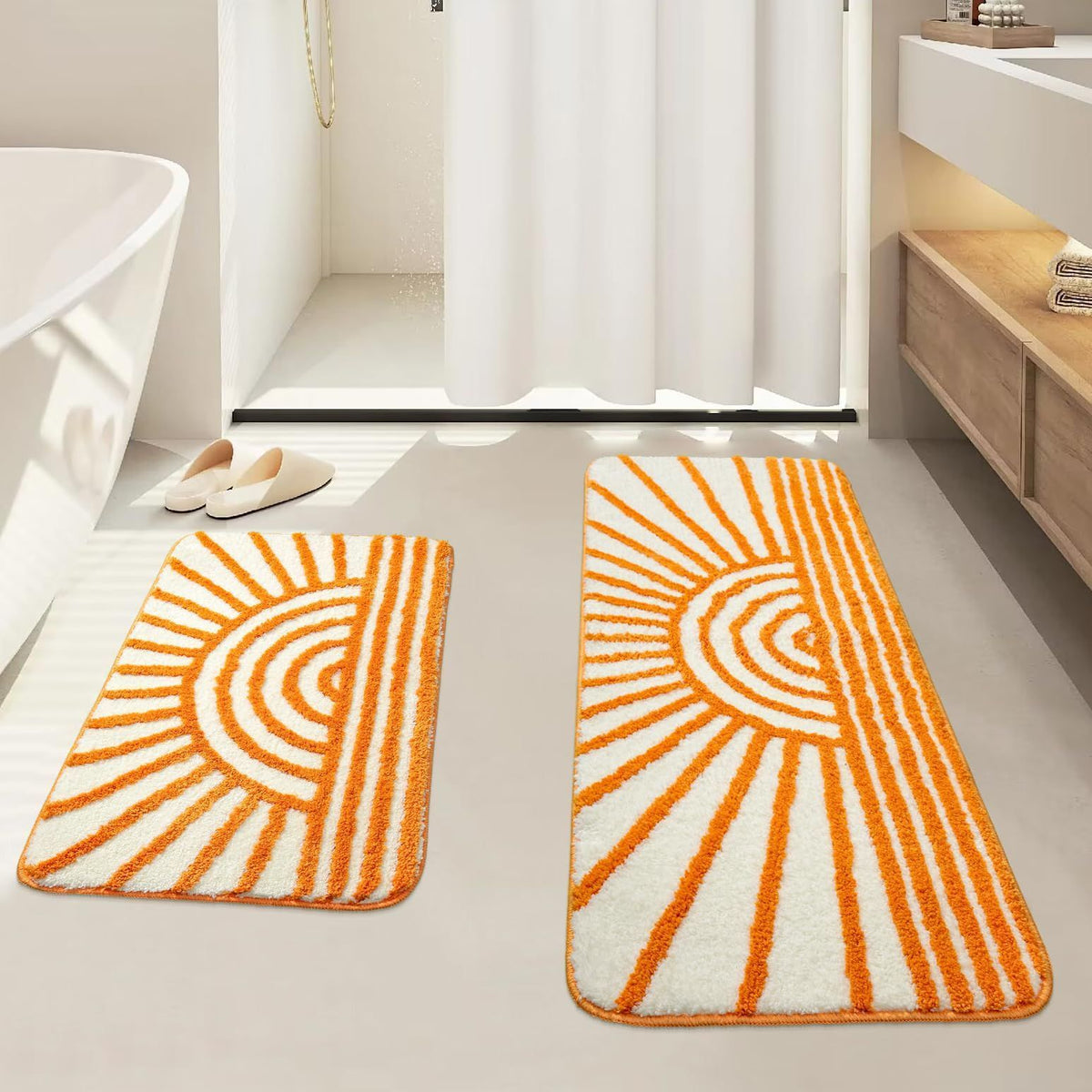 AIESY® Beautiful Non Slip Water Absorbent Soft Runner Bath Mat
