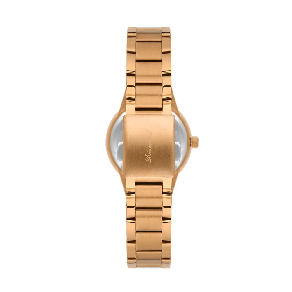 Daniel Klein Diamond Rose Gold Stainless Sunray Dial Steel Watch for Women, DK.1.14136-5