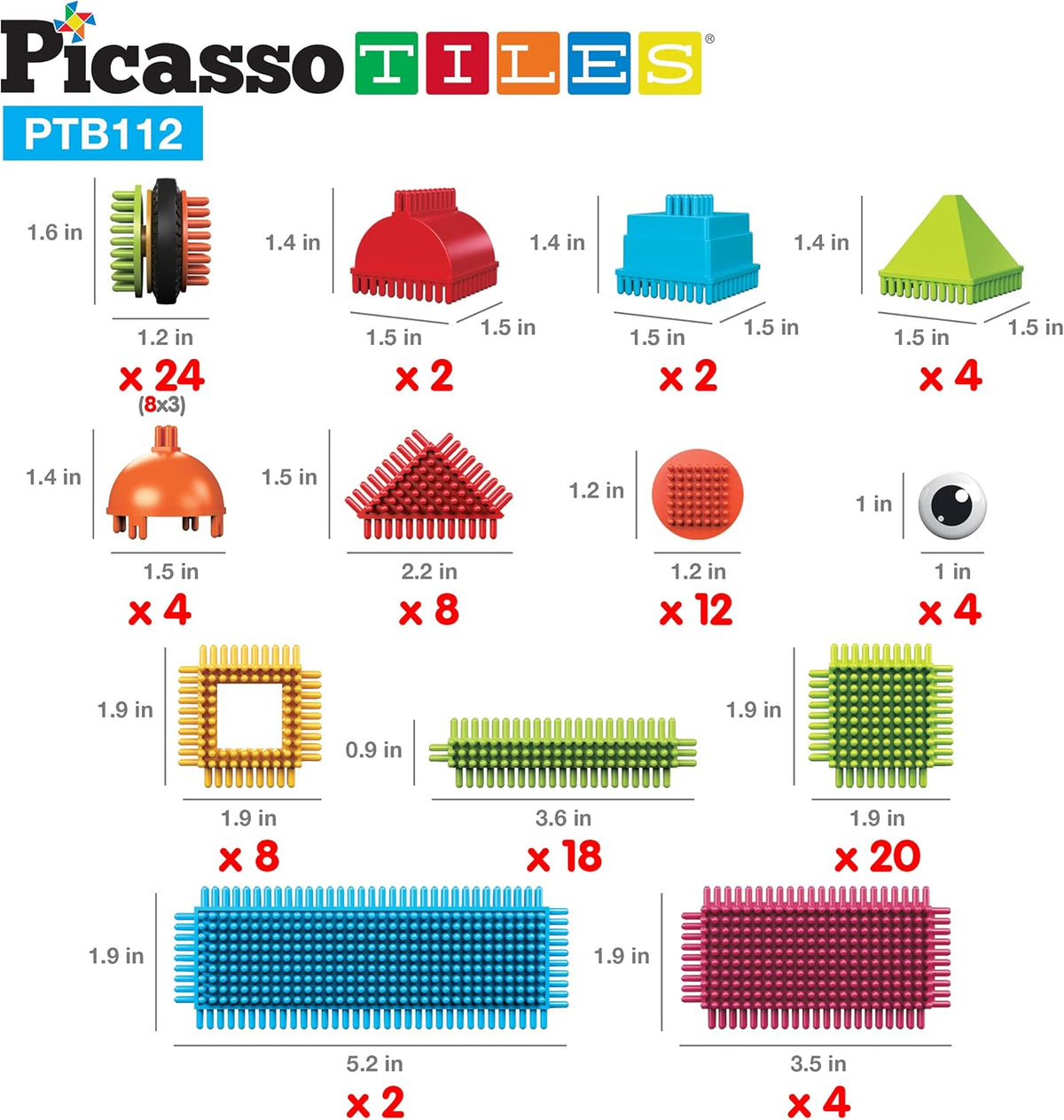 PICASSO MAG.BLOCKS HEDGHOG112PC AMZN EXC