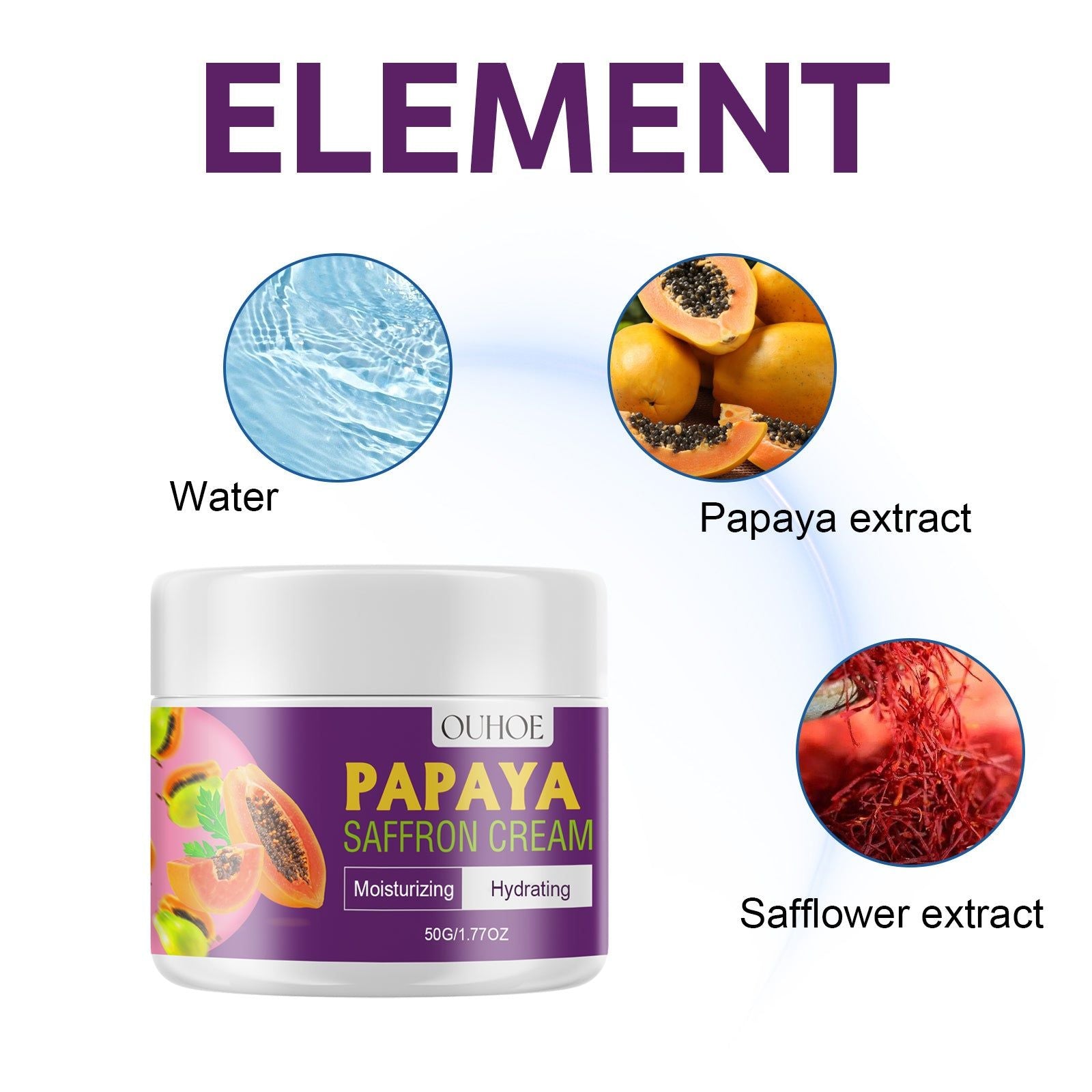 Revitalize Your Skin with Papaya Saffron Cream, Anti-Wrinkle, Anti-Aging, Moisturizer ,50g