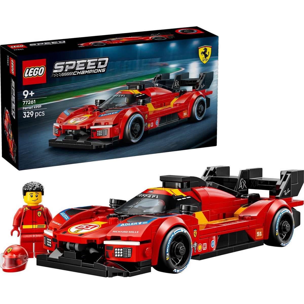 LEGO Speed Champions Ferrari 499P Building Set, 329 Pieces, For Age 9+ Years