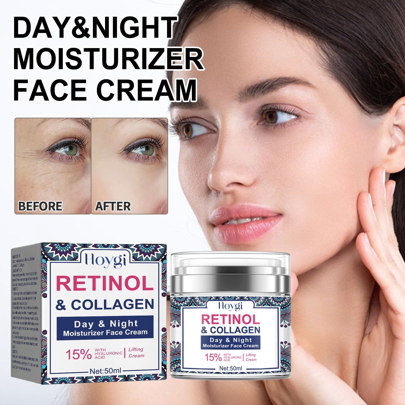 Collagen Retinol Cream for Fine Lines, Moisturizing, Anti-Aging, Skin Firming ,50ml