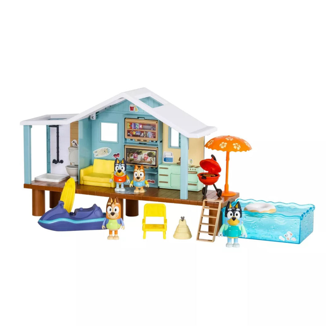 Bluey Series 9 Ultimate Beach Cabin Playset 15 Pieces, 3+ years