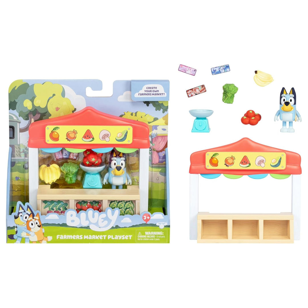 Bluey Mini Farmers Market Playset, 3+ years