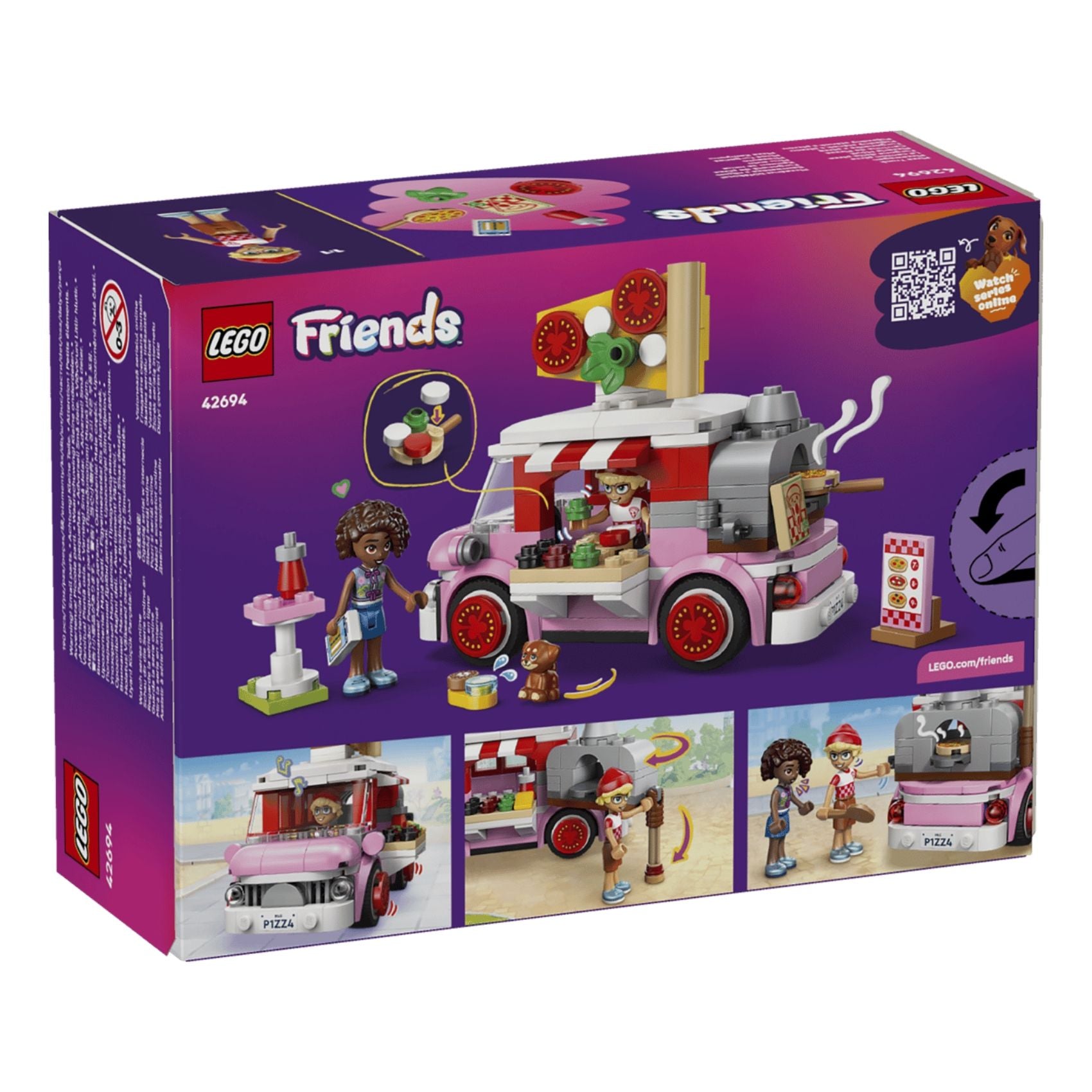 LEGO Friends 42694 Pizza Truck Building Toy Set, 190 Pieces for Girls and Boys Ages 6 Years and Above