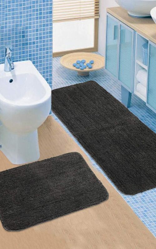 AIESY® Set of 2 pcs Soft Anti Slip Runner Quick Dry Bath Mat