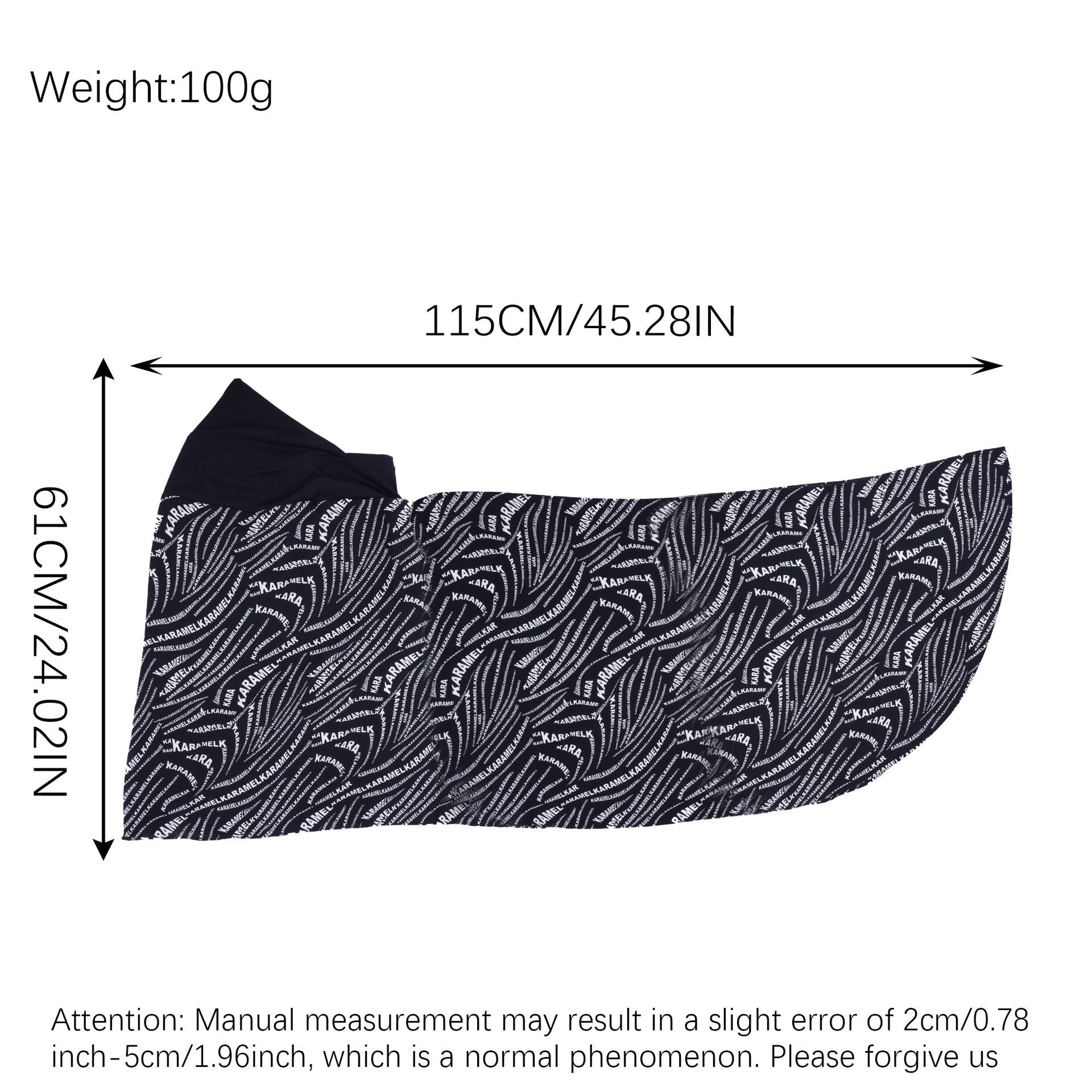 Black African Print Letter Hijab Scarf for Women