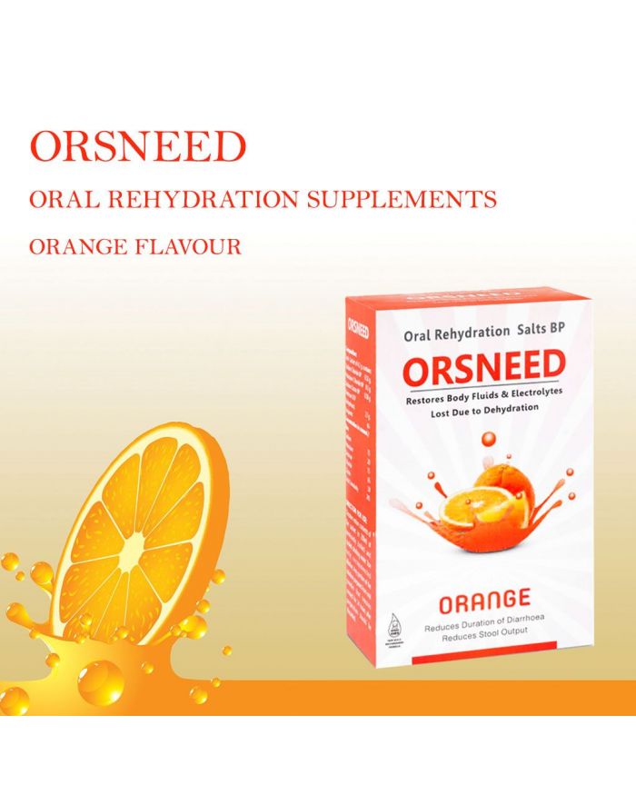 Orsneed Orange Oral Rehydration Salts BP For Oral Solution 4.2 g, 10 Sachets