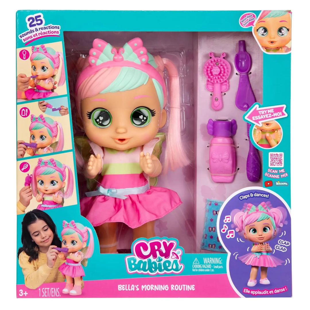 Cry Babies Bella’s Morning Routine Interactive Doll, 34.5cm, For Age 3+ Years