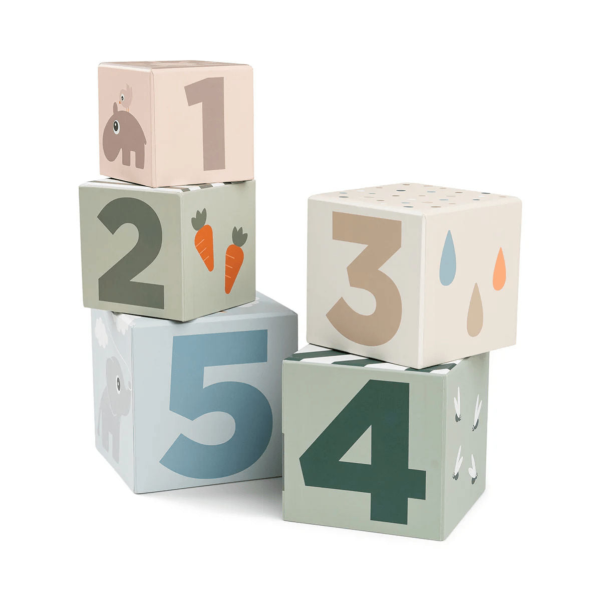Done By Deer Stacking Cubes 5 Pcs Deer Friends Colour Mix
