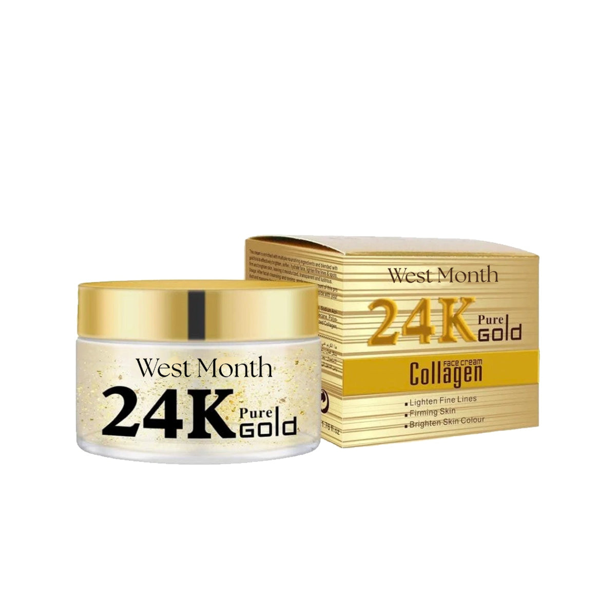 24k Gold Collagen Face Cream, Moisturizes, Tightens, Fades Fine Lines, Brightens Skin ,50ml