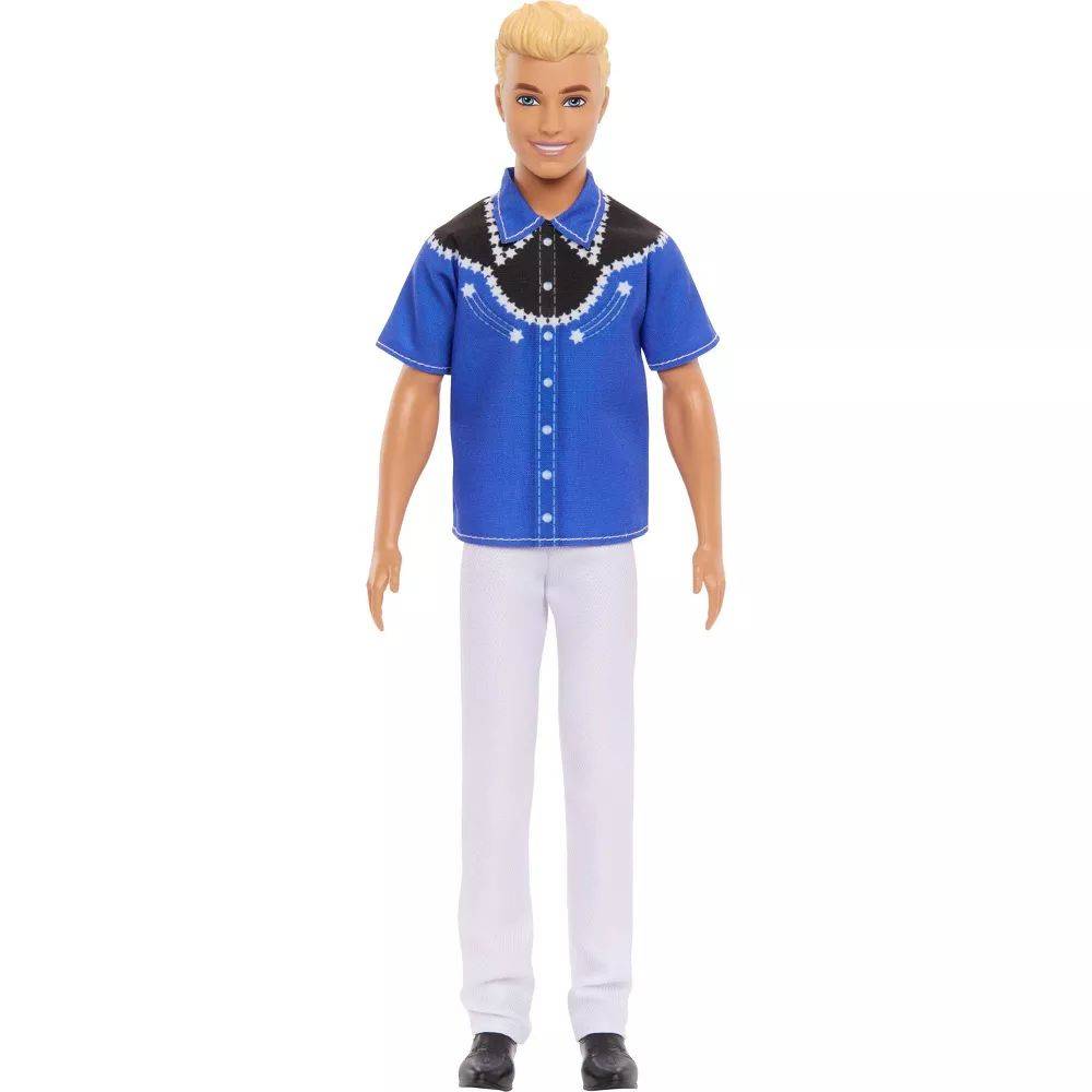 Barbie Fashionistas Ken Doll #226, 65th Anniversary Collectible with Western Outfit, Blonde Hair