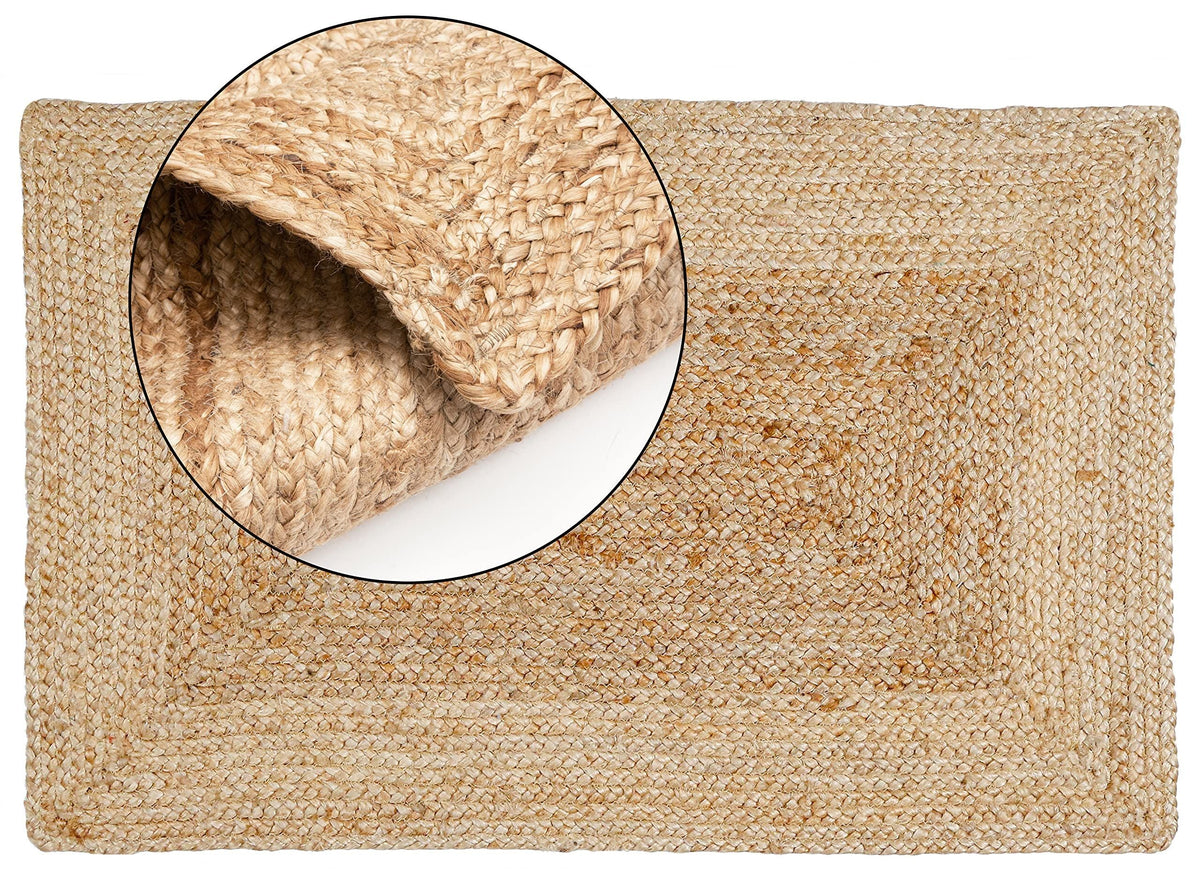 Jute Area Natural Hand Made Braided Reversible Rug 2x3