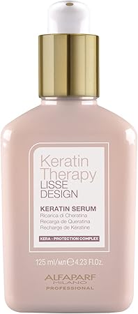 Alfaparf Milano Keratin Therapy Lisse Design Keratin Serum - Maintains and Enhances Salon Keratin Hair Treatments - Adds Shine, Protects, Smooths, Tames, and Defines - 4.23 Fl. Oz.