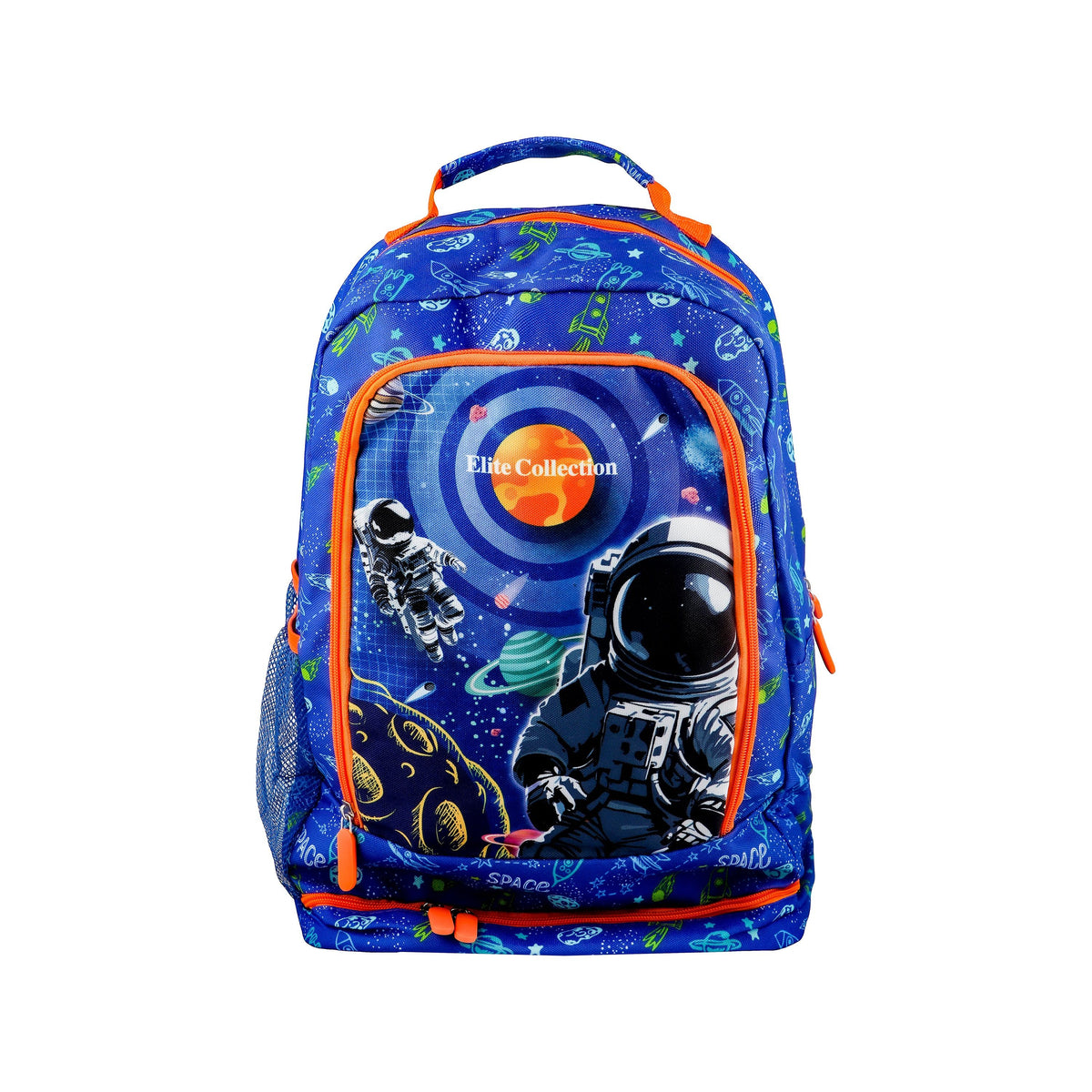 Elite Kids School Backpack, Space Astronaut Planet Print Design
