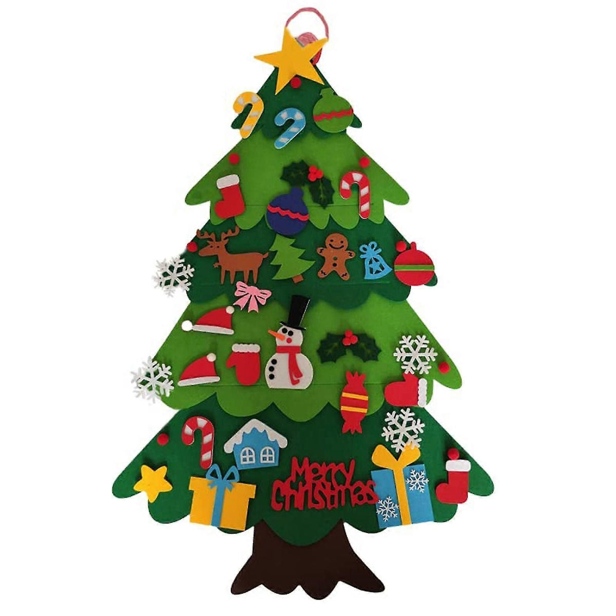 Diy Felt Christmas Tree For Kids Gift,with Detachable 32 Pcs Ornaments For Xmas New Year Decor