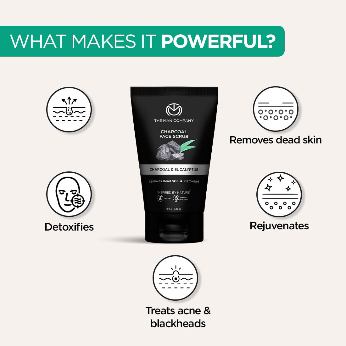 The Man Company Charcoal Face Scrub 100g