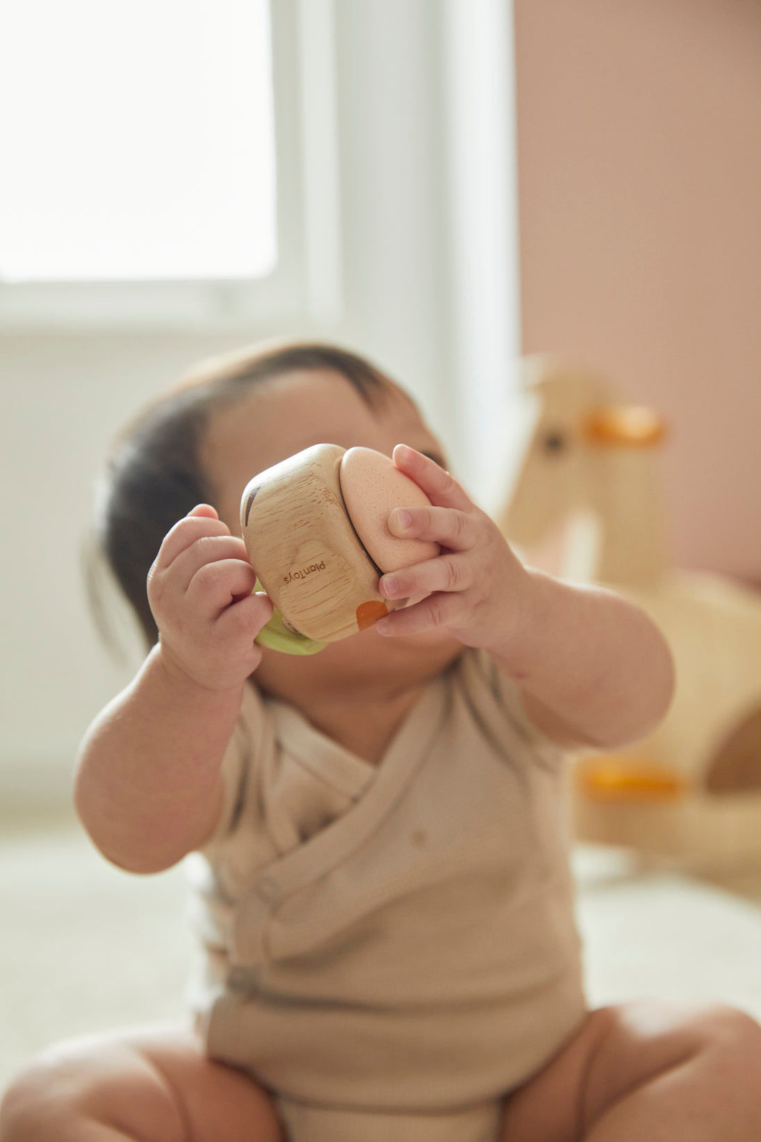 PlanToys Clapping Roller — Modern Rustic | Wooden Baby Toy