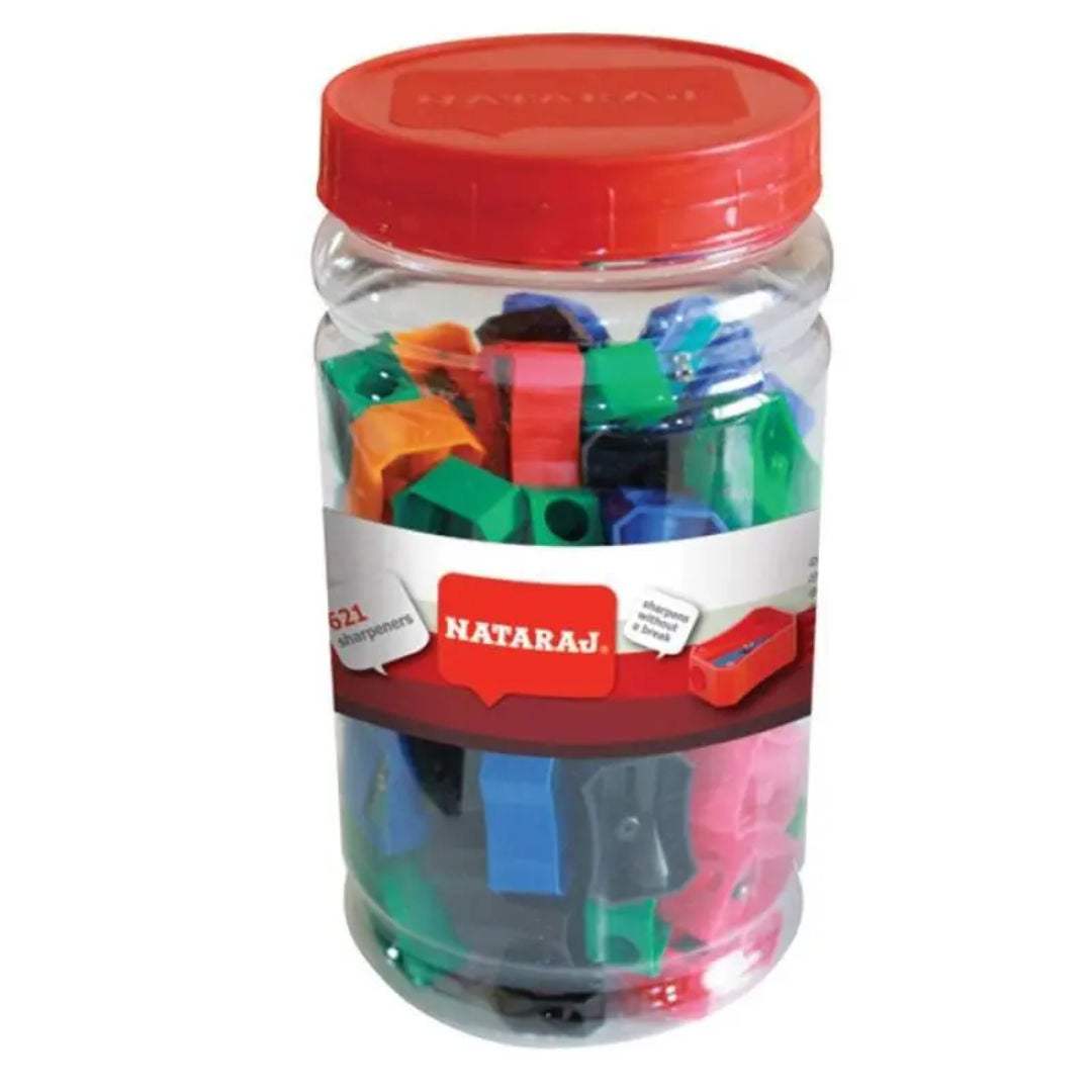 Nataraj 621 Sharpeners, 50 Pieces Jar, Assorted Colors