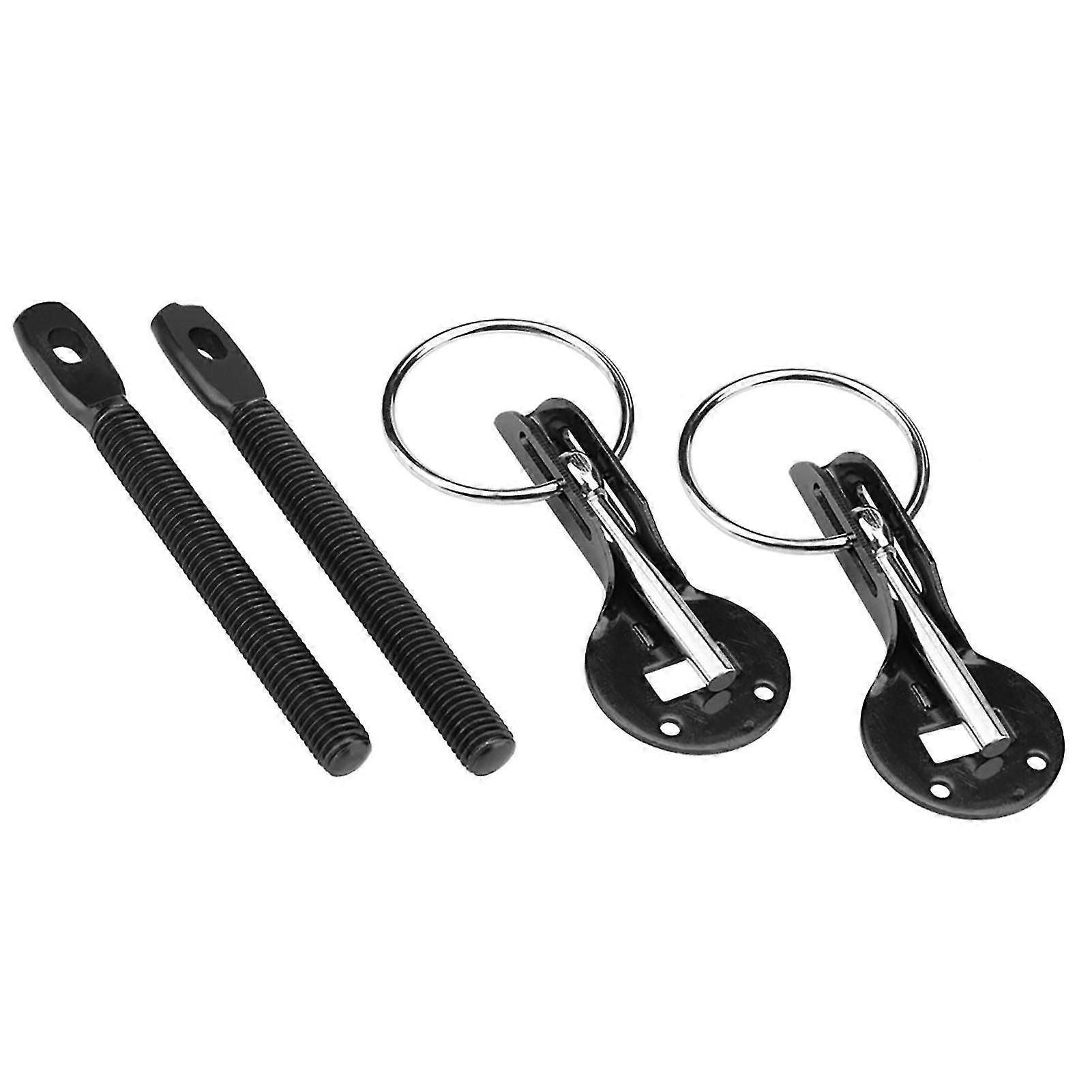 Universal Bonnet Hood Pin Pins Lock Latch Kit For Racing Sport Car Black
