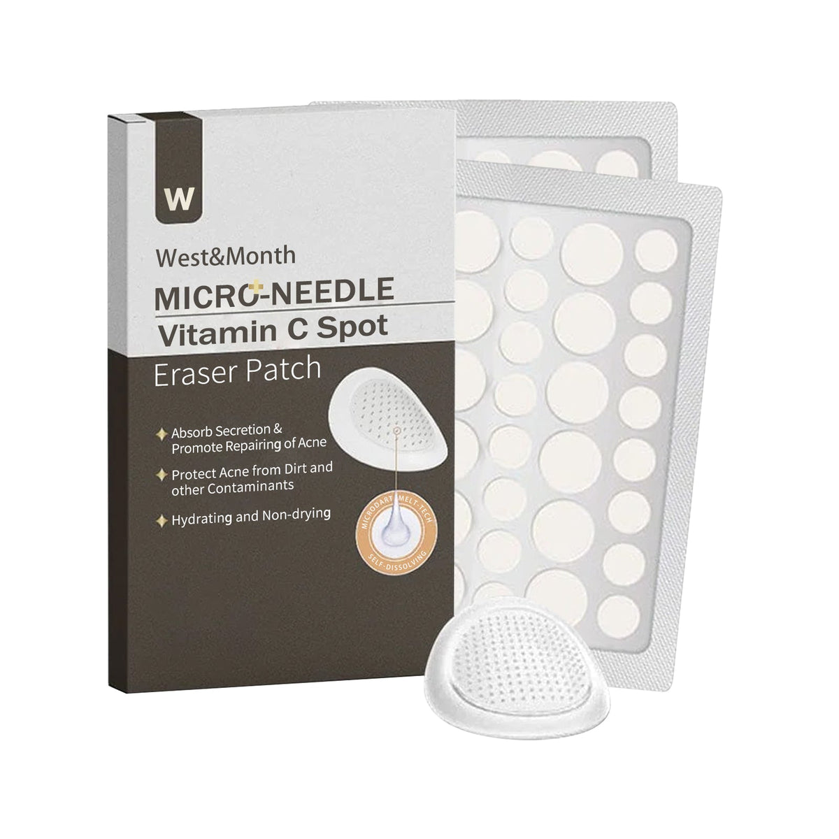 Fade Dark Spots with Micro-needle Vitamin C Patch, Acne & Blemish Repair ,72pcs