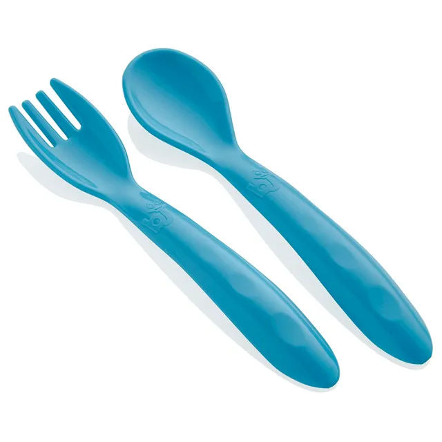 Babyjem - Baby Spoon &amp; Fork Set - Blue
