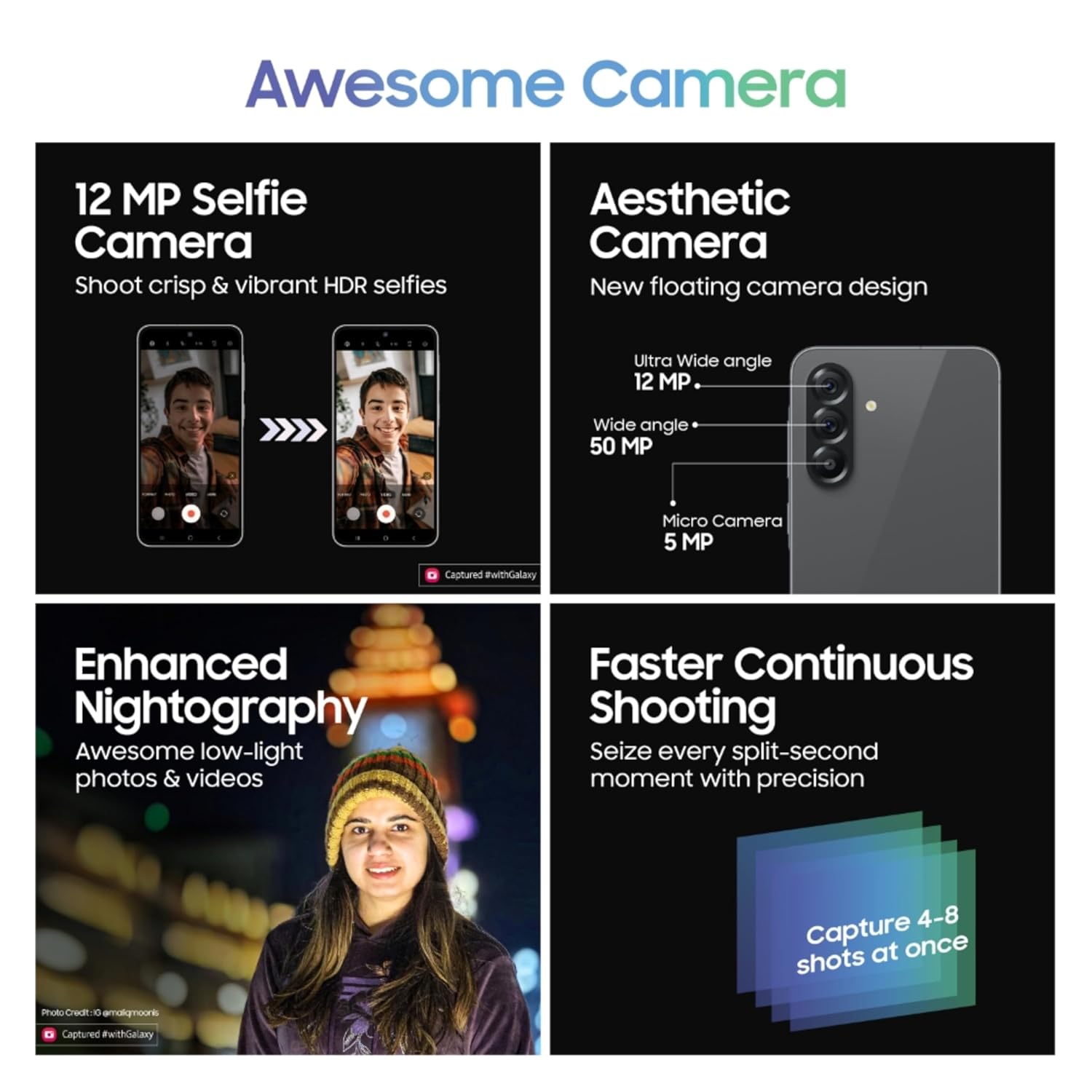 Samsung Galaxy A56 5G Android Smartphone Graphite, 8GB RAM, AI Camera, AMOLED Display