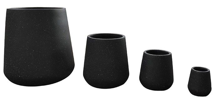 20x25cm Black Fiberclay Planter #KD-003