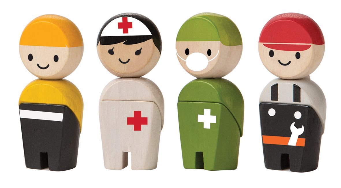 PlanToys Rescue Crew — Wooden Figure Set
