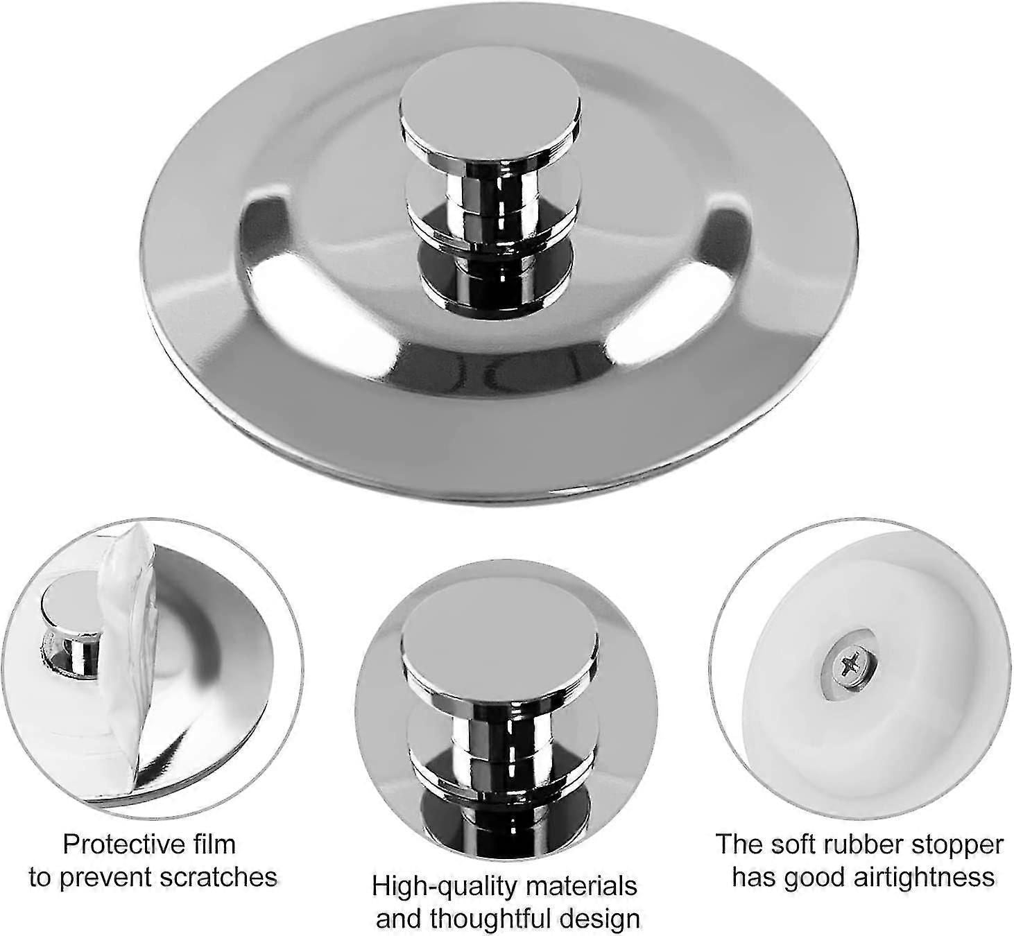 44Mm Stainless Steel Bathroom Drain Stopper With Silicone Seal